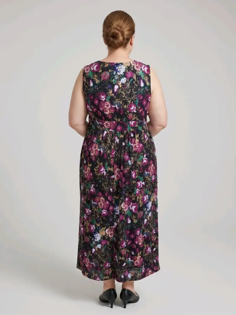 Vestido largo floral sin mangas para mujer - 2