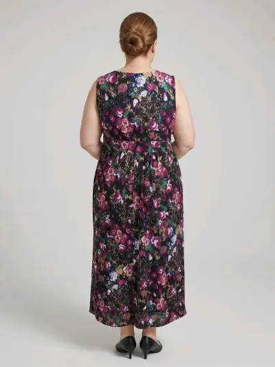 Vestido largo floral sin mangas para mujer - miniatura 2