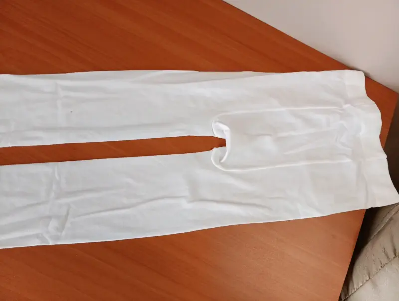 Pantys largas blancas y beige para niña - 2