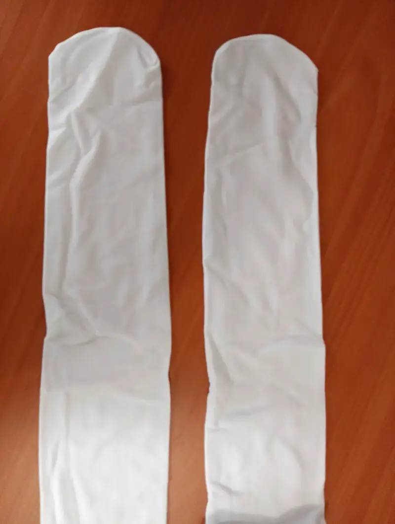 Pantys largas blancas y beige para niña - 3