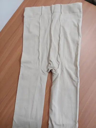 Pantys largas blancas y beige para niña - miniatura 5