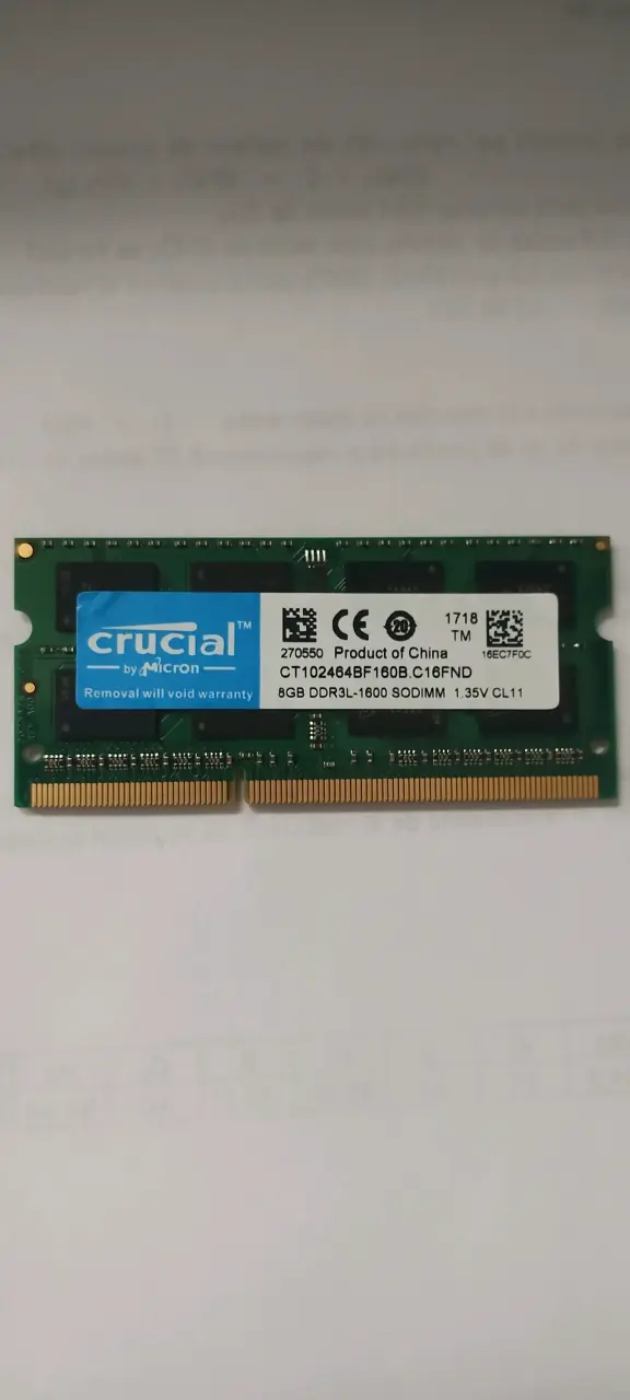 Memoria RAM Crucial 8GB DDR3L 1600 SODIMM - 3