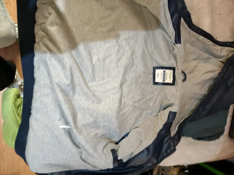 Chaqueta de cuero sintético azul con capucha - 6