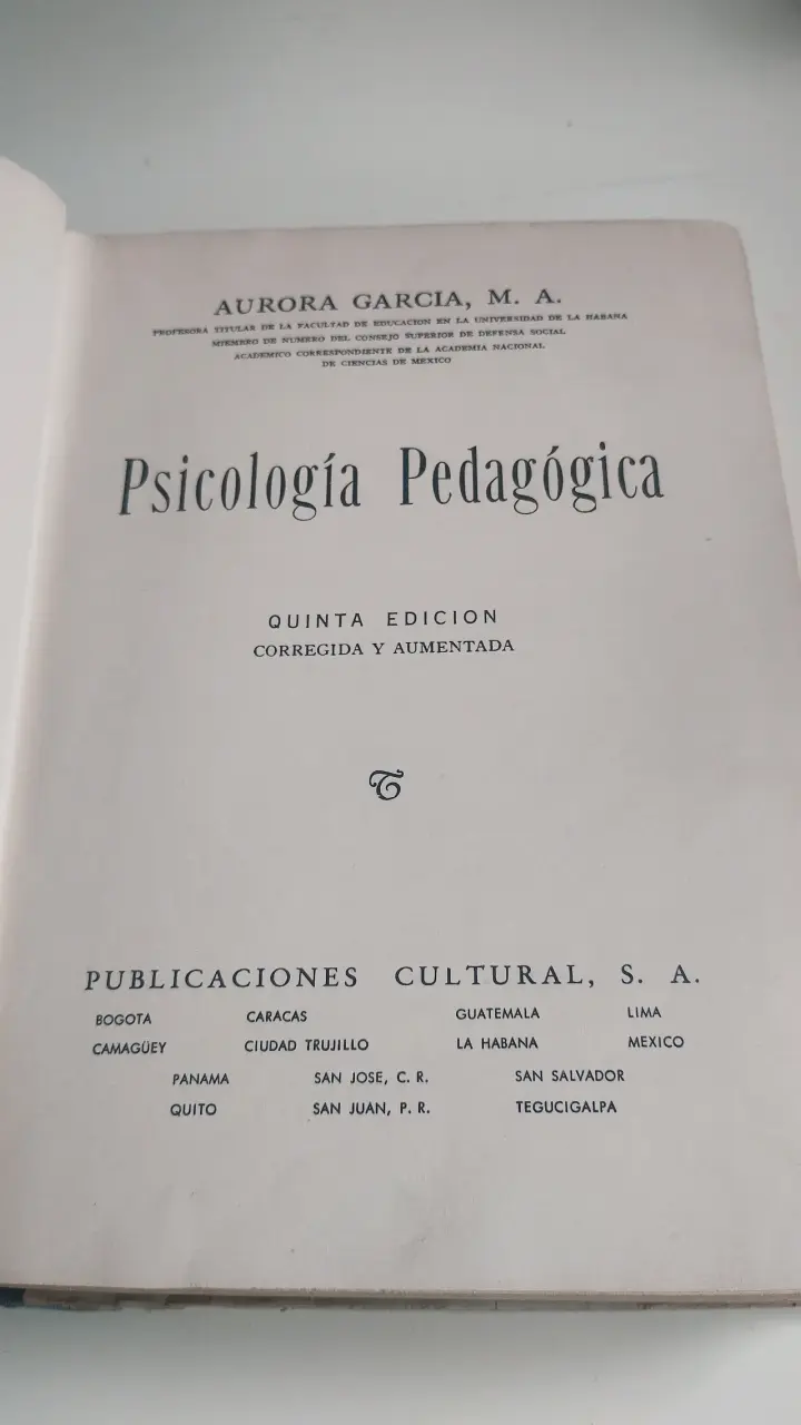 Libro Psicología Pedagógica Quinta Edición Aurora García - 2
