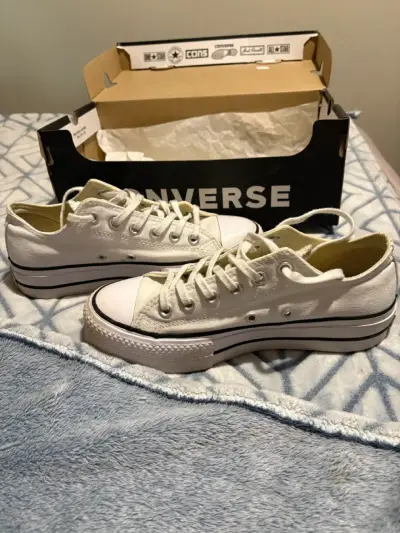 Zapatillas blancas de lona Converse All Star - miniatura 1