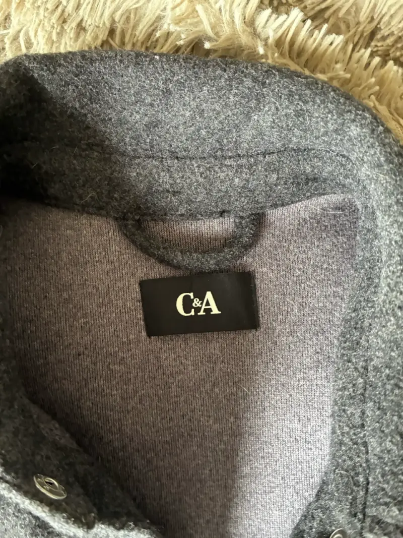 Chaqueta de lana gris C&A con cinturón - 2