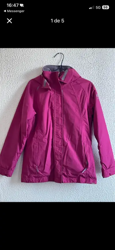 Chaqueta Impermeable Tribord Fucsia para Mujer - miniatura 1