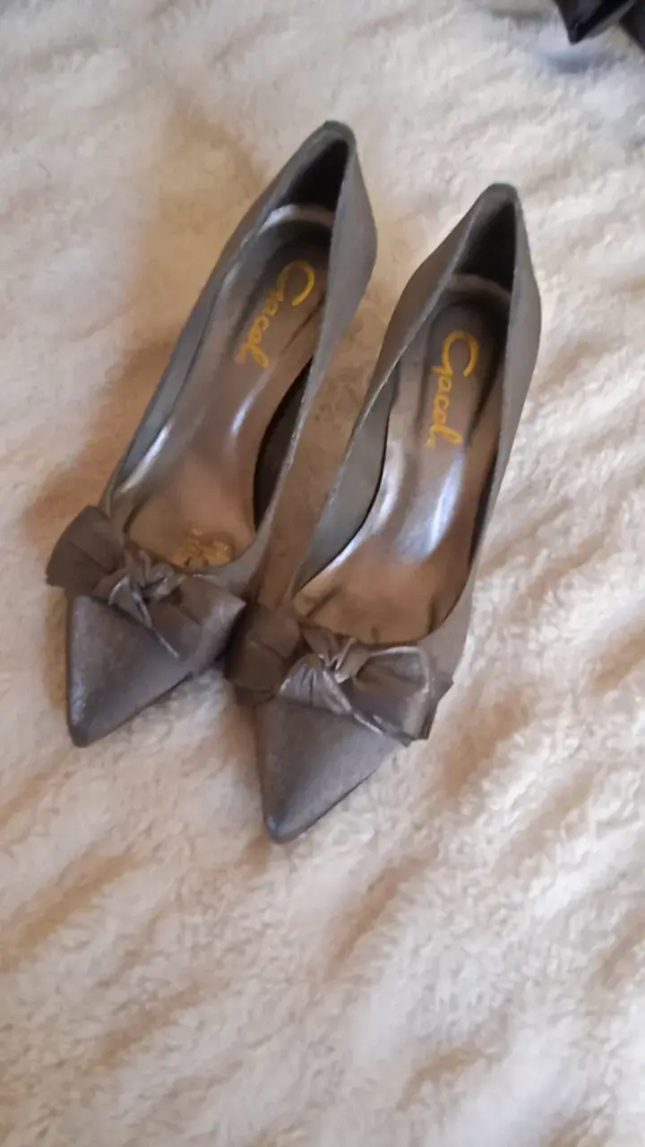 Zapatos de Tacón Gracel con Lazo Gris - 2