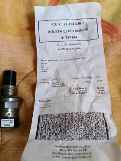 SENSOR VELOCIDAD CHEVROLET S10 año 1996 4X4 - miniatura 3