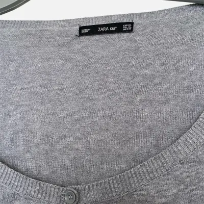 Cardigan Gris Zara XL - miniatura 2