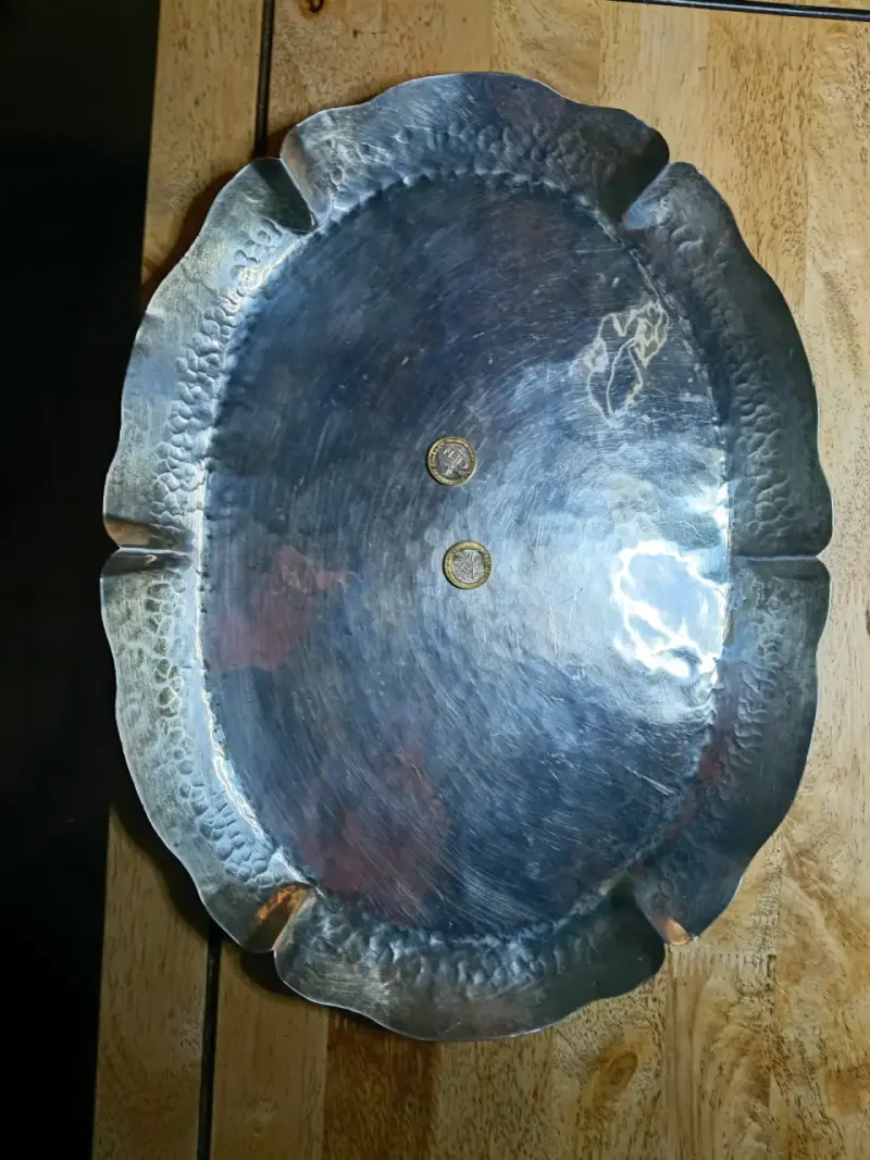 Preciosa Bandeja artesanal ovalada,hecha a mano - 1