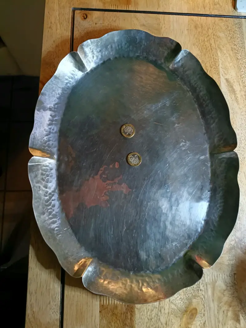 Preciosa Bandeja artesanal ovalada,hecha a mano - 4