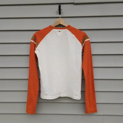 Polera Tommy Hilfiger manga larga naranja y blanca - miniatura 5