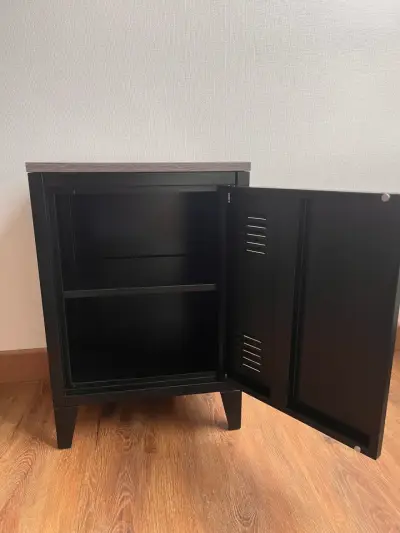 Velador Metálico Negro con Puerta - miniatura 2