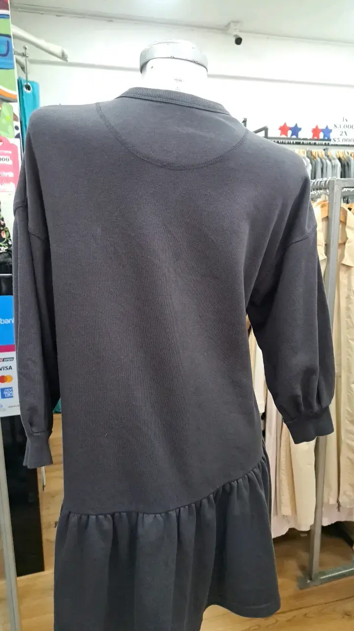 Vestido suelto gris oscuro para mujer - 3