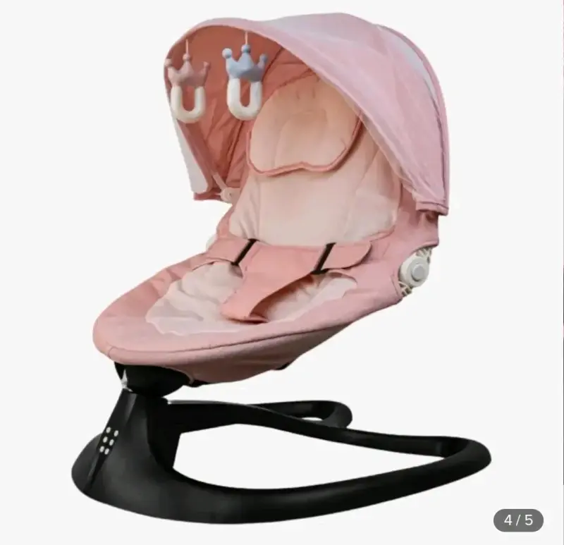 Silla Mecedora Eléctrica Bluetooth para Bebé Rosa - 2