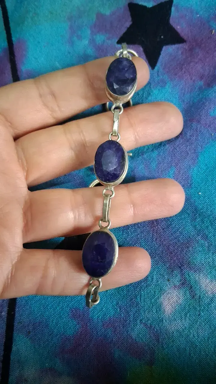 Pulsera de plata con piedras azules - 1