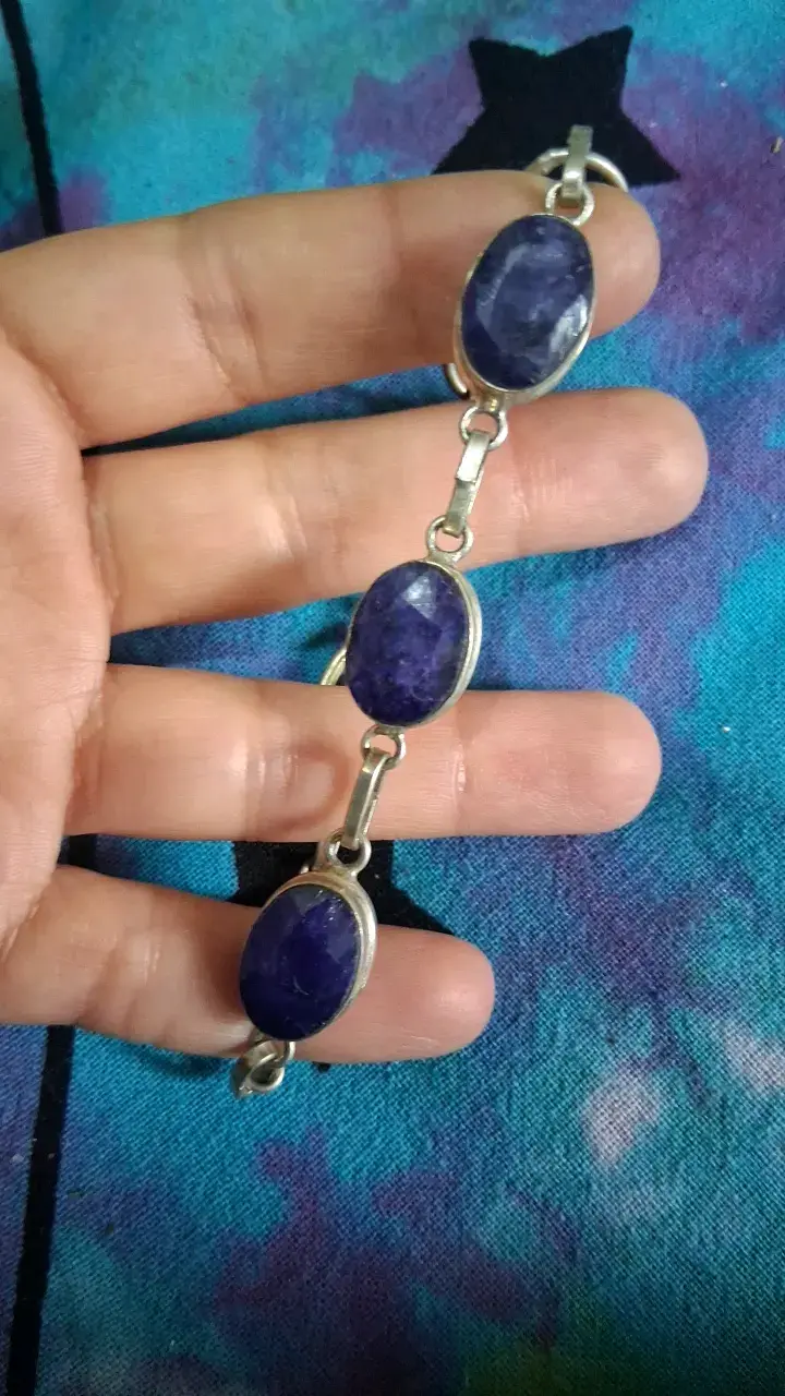Pulsera de plata con piedras azules - 2