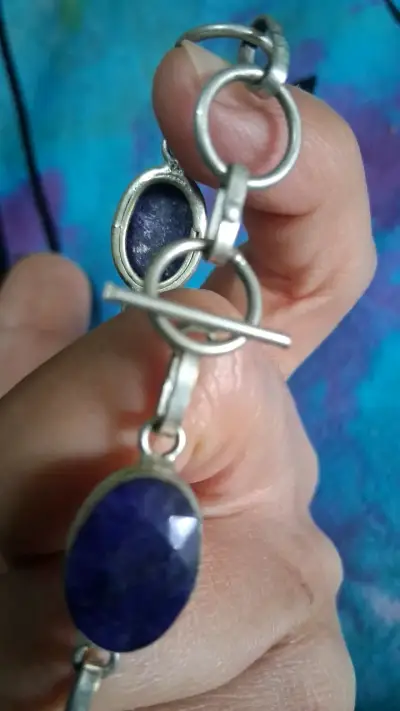 Pulsera de plata con piedras azules - miniatura 3