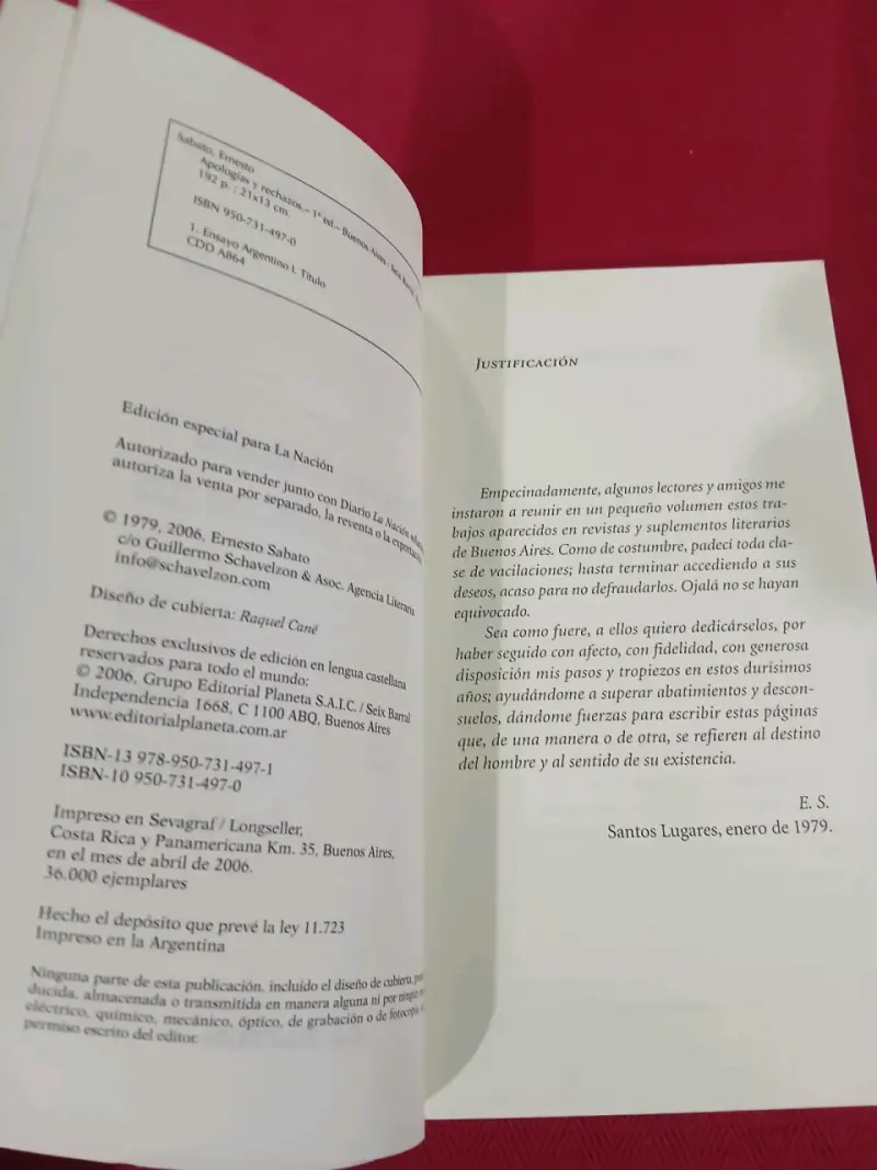 Libro 'Apologías y Rechazos' de Ernesto Sabato - 2