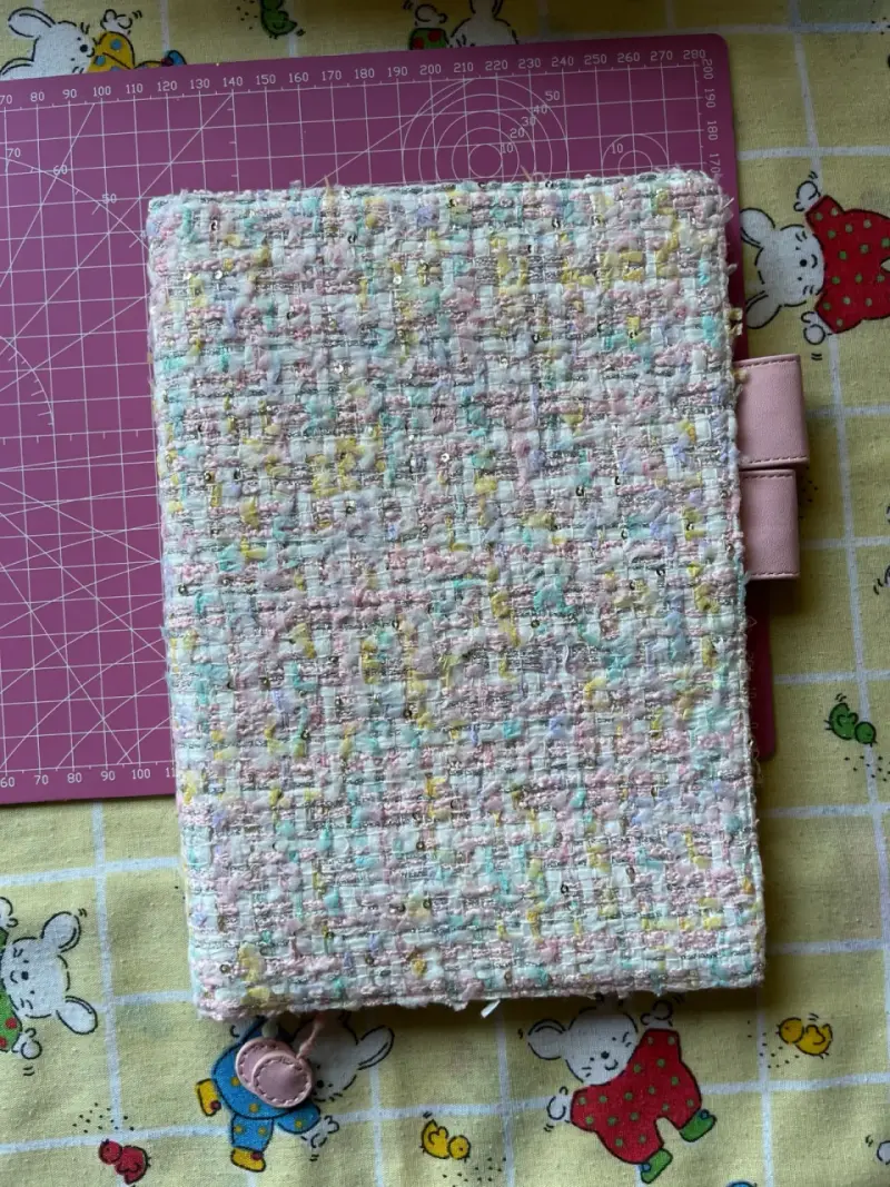 Funda de libro de tela multicolor con cierre - 3
