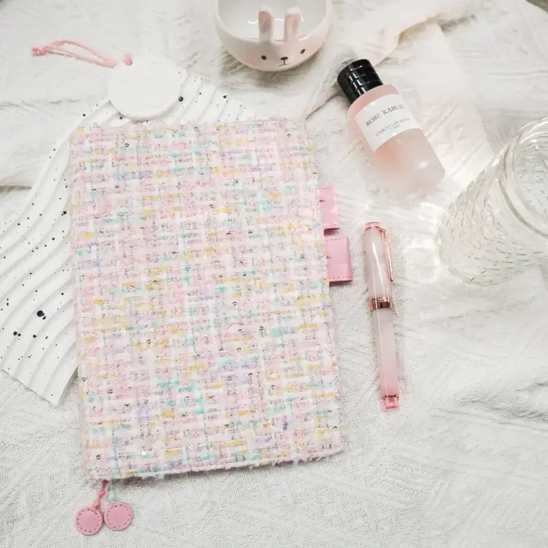Funda de libro de tela multicolor con cierre - 6