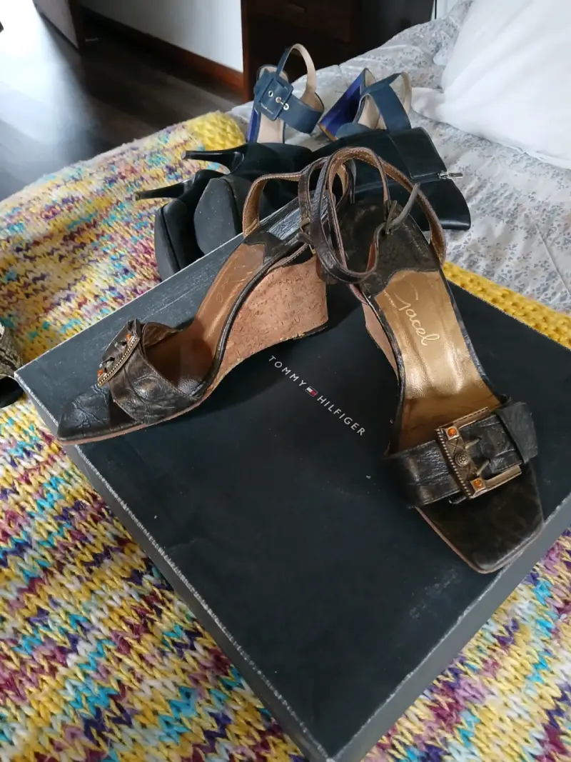 Sandalias de cuero con tacón gacel - 2