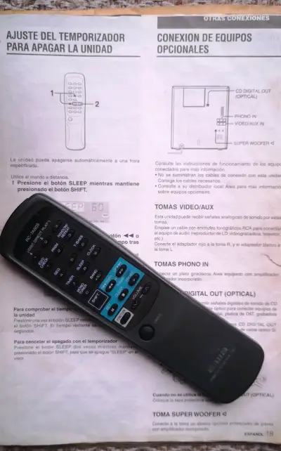 Manual y control REMOTO AIWA ZM 500 - miniatura 2