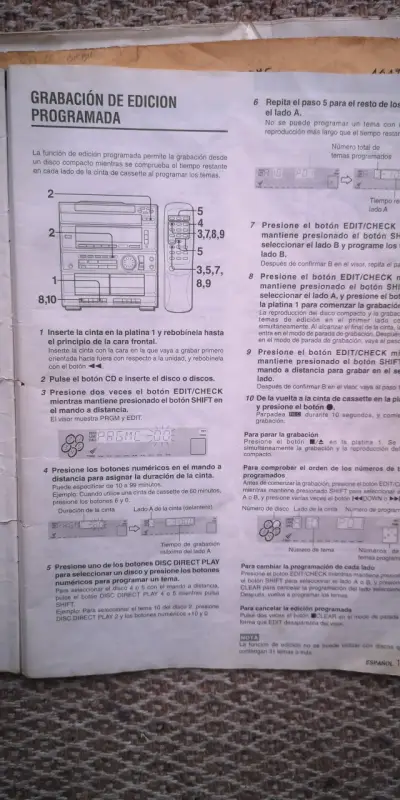 Manual y control REMOTO AIWA ZM 500 - miniatura 4