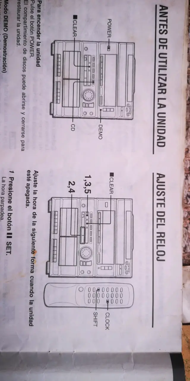 Manual y control REMOTO AIWA ZM 500 - 5