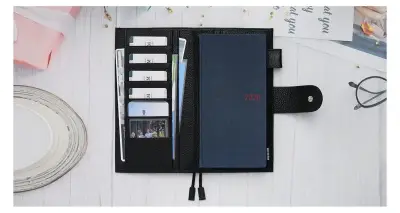 Funda organizadora de cuero negra - miniatura 5