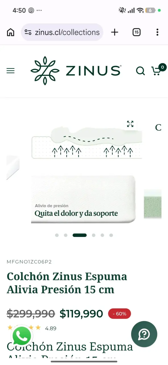 Colchón Zinus Espuma Alivia Presión 20 cm - 3