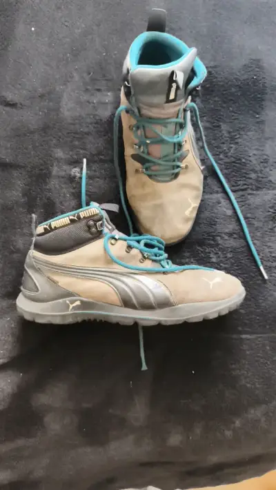 Botas de trekking Puma gris con detalles turquesa - miniatura 3