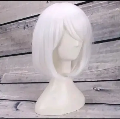 Peluca blanca corta estilo cosplay - miniatura 2