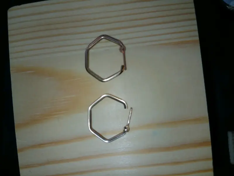 Aros de aro hexagonales de oro 18K - 2
