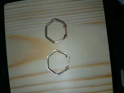 Aros de aro hexagonales de oro 18K - miniatura 2