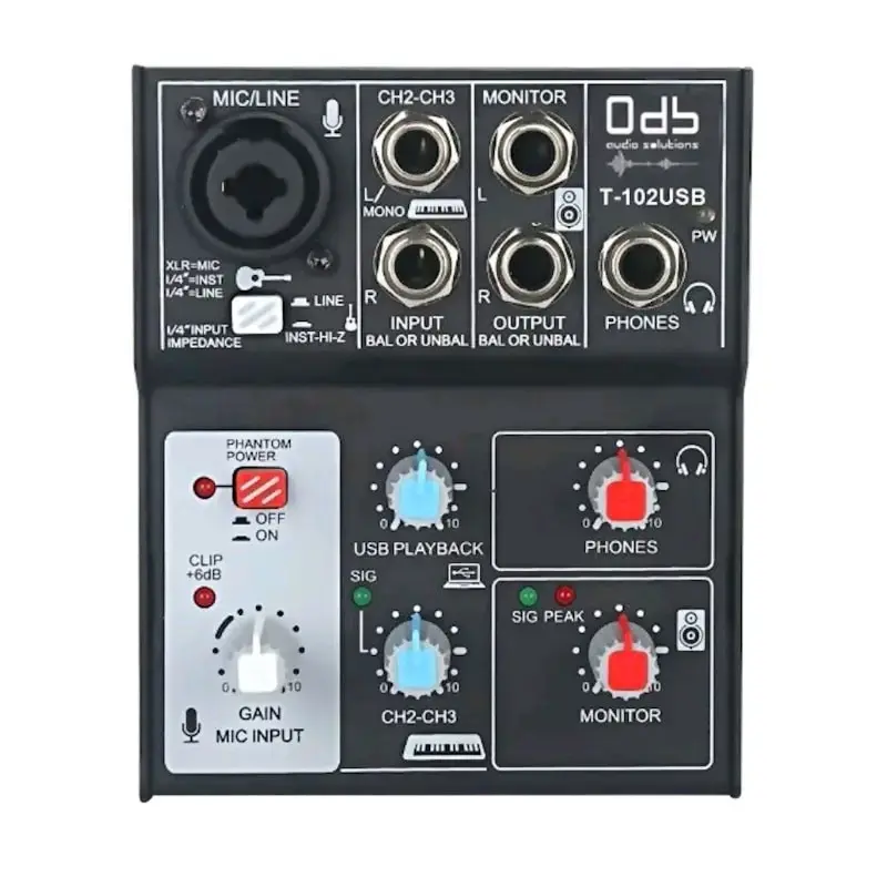 Interfaz de Audio USB 0db T-102USB 3 Canales - 2
