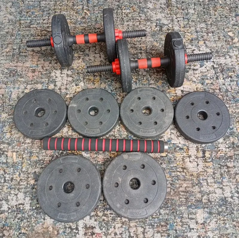 Set de mancuernas ajustables con pesas