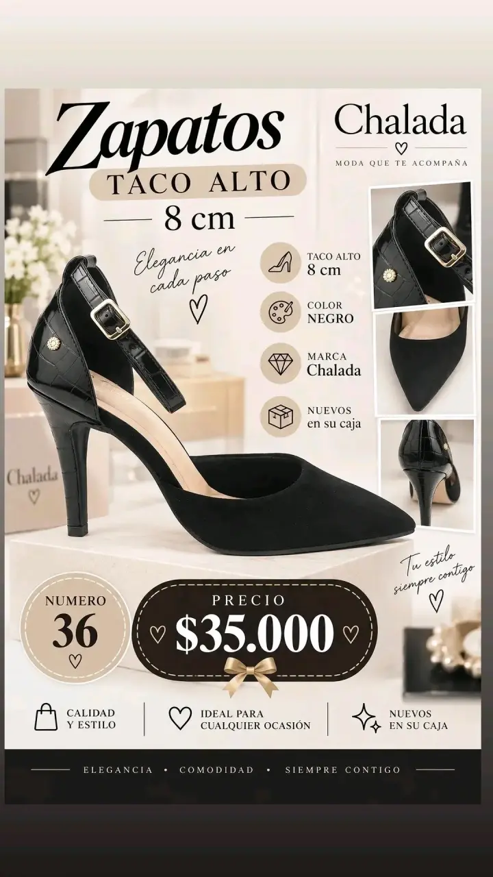 Zapatos de taco alto Chalada negros talla 36