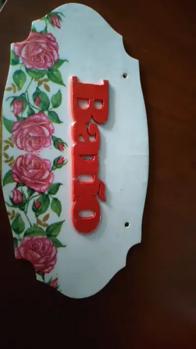 Letrero Decorativo de Baño con Rosas - miniatura 1