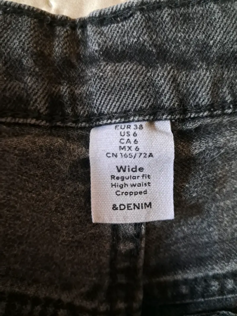 Jeans anchos gris oscuro de tiro alto - 2