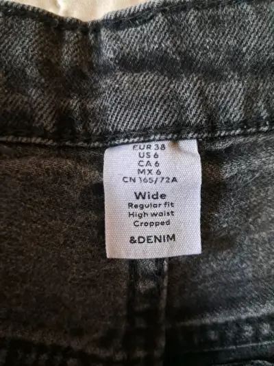 Jeans anchos gris oscuro de tiro alto - miniatura 2