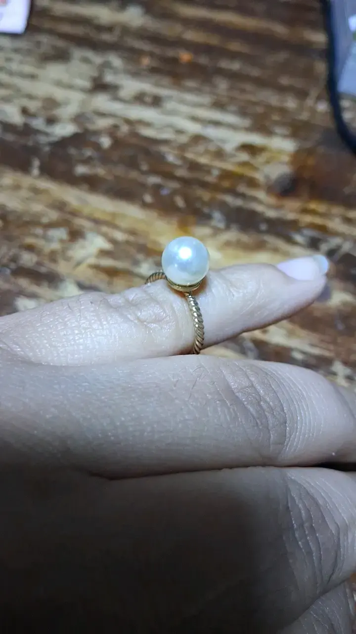 Anillo de oro con perla y estrellas - 2