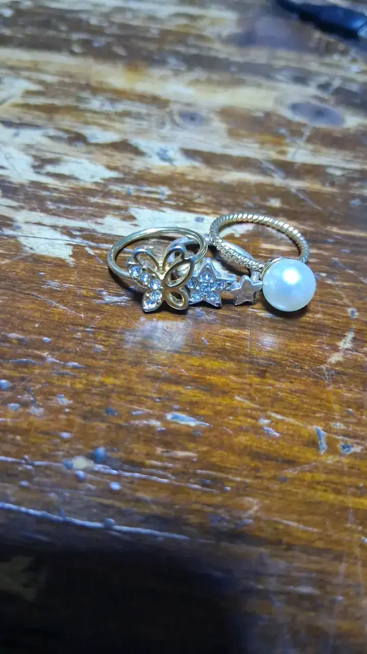 Anillo de oro con perla y estrellas - 5