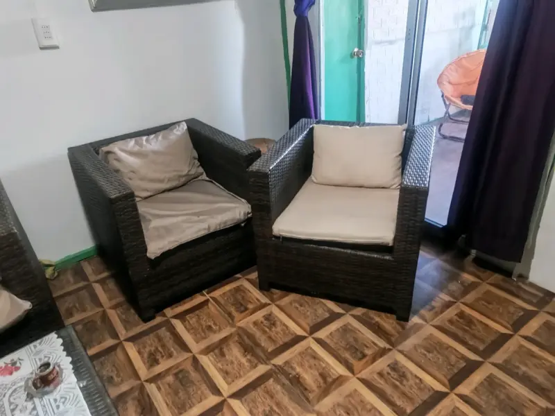 Juego de sillones de mimbre sintético para terraza - 1