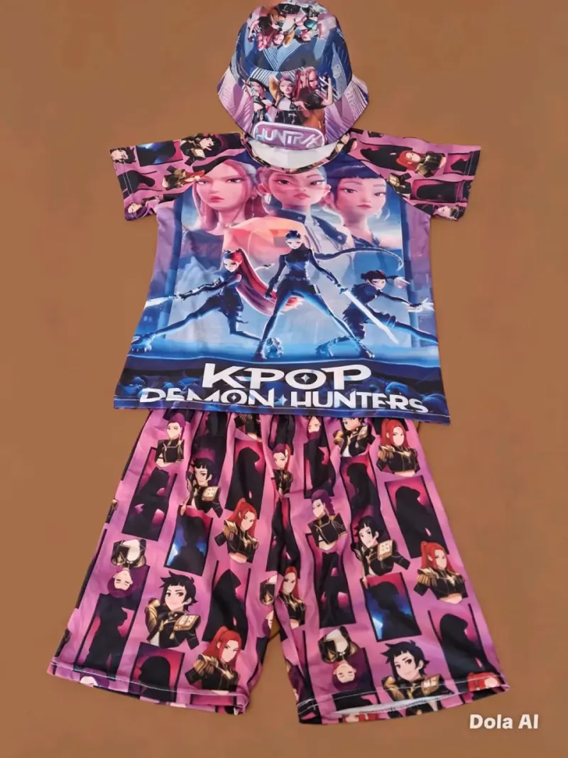 Conjunto infantil Kpop Demon Hunters con gorro