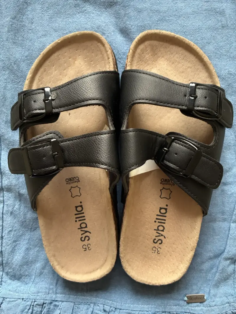 Sandalias negras de cuero Sybilla talla 35 - 1
