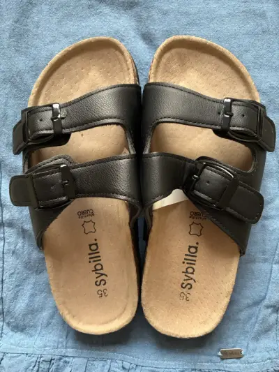 Sandalias negras de cuero Sybilla talla 35 - miniatura 1