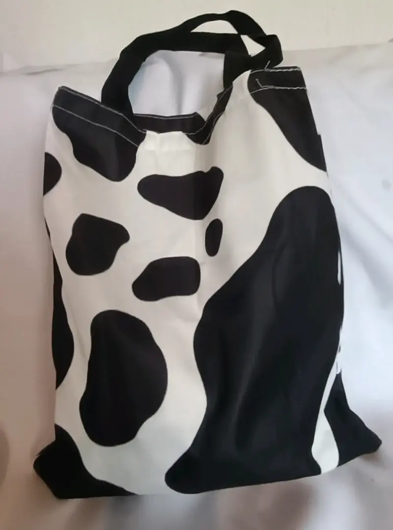 Bolso de tela con estampado de rayas y animal print - 5
