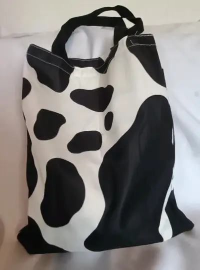 Bolso de tela con estampado de rayas y animal print - miniatura 5